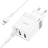 Сетевое зарядное устройство Hoco N21 Pro 2 USB/ Type-C PD 30W белое + кабель Type-C to Lightning