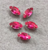 Страз(стекло) в оправе/ 5×10мм/ малиновый/ 5 шт