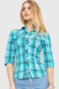 Сорочка жіноча в клітку, колір блакитний, 230R063