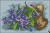 Схема для вышивки Корзинка лиловых цветов