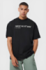 Чорна літня легка чоловіча оверсайз футболка з принтом