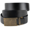 Ремінь чоловічий з латунною пряжкою 720331 Чорний