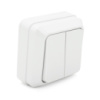 Выключатель двойной наружного монтажа, White, Q10