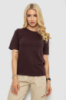 Жіноча футболка з принтом, колір шоколадний, 241R128