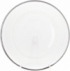 Блюдо сервировочное 33см, подставная тарелка, стекло, прозрачное с серебряной каймой