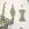 Набор макраме ручного вязания и для рукоделия брелока «Ромб» для ключей, сумки и аксессуаров светло-зелёный