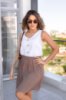 Костюм зі спідницею літній «Array» | Норма і батал Капучіно, 42-44