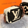 Женская модная меховая сумка Louis Vuitton beige&brown