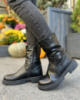 Жіночі зимові чорні черевики на низькому ходу