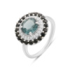 Серебряное кольцо CatalogSilver с натуральным топазом Лондон Блю 2.9ct, сапфиром, вес изделия 4,5 гр (2168577) 18 размер