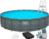 Каркасний басейн Bestway Grey 561JZ (671х132 см) з пісочним фільтром, тентом та драбиною