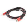 Кабель мультимедийный HDMI to HDMI 10.0m v1.4, OD-7.4mm Black/RED Merlion (YT-HDMI(M)/(M)NY/RD-10m)