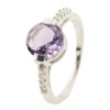 Срібне кільце SilverBreeze з натуральним аметистом (0514963) 17 розмір