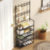 Напольная стойка-вешалка для одежды и обуви Simple Floor Clothes Rack 172х60х26 см Черная