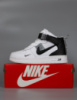 Чоловічі кросівки зимові Nike Air Force 1 mid white black (хутро)