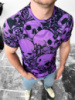 Чоловіча фіолетова літня яскрава футболка з модним дизайном