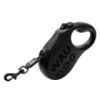 Повідець-рулетка для собак WAUDOG R-leash Monochrome Black, M, до 25 кг, 5 м, світловідбивна стрічка, чорна