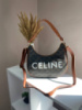 Сумка жіноча  Celine Ava Bag In Triomphe Canvas and Calfskin Tan brown Селін коричнева 072