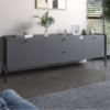 Тумба под телевизор с ящиками LION Wood с черными ножками 160х65х40 см Антрацит (LION-043107)