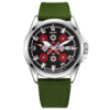 Чоловічий механічний годинник Awarder 040 Embroidery Silver-Red Green Automatic з сапфіровим склом 10ATM