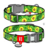 Нашийник для собак нейлоновий WAUDOG Nylon з QR паспортом, малюнок «Авокадо», пластиковий фастекс, Ш 25 мм, Дов 37-58 см