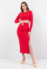Жіночий червоний трикотажний костюм