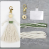 Набор макраме для вязания и рукоделия брелока на сумку,для ключей и аксессуаров «Куколка» белый с зелёным