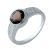 Серебряное кольцо CatalogSilver с натуральным раухтопазом (дымчатым кварцем), вес изделия 3,88 гр (2025351) 18.5 размер