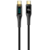 Дата кабель USAMS US-SJ590 Type-C to Type-C PD 100W Transparent Digital Display Cable (1.2m), Чорний - купити в SmartEra.ua