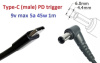 Переходник для роутера 9v (3a, 27w) 6.0x4.4 or 6.5x4.0mm (+pin) 1m з USB Type-C (male) Power Delivery PD тригер (A class) 1 день гар.