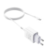 Набір СЗУ 110-240V HOCO C81A 1xUSB+ кабель Type-C, 2.1A, кабель 1м, White, Blister