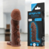Насадка з пухирцями і кільцем під коричневу мошонку «Brave Man Penis Sleeve» LyBaile