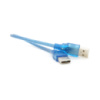 Кабель USB 2.0 RITAR AM/AM, 0.3m, прозрачный синий