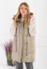 Жіночий бежевий жилет з капюшоном