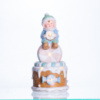 Новогодняя декоративная фигурка с подсветкой 10.5×10.5×20.5 см Новогодний декор Ребёнок на «сладкой башне» из фарфора CR-6-14