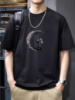 Футболка з дтф принтом чорна -  - 57-541