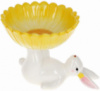Конфетница «Милый Кролик» 20х15х14см керамическая с фигуркой кролика, желтый