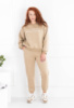Жіночий бежевий спортивний костюм на флісі батал