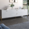 Тумба под телевизор с ящиками LION Wood с золотыми ножками 160х65х40 см. Бетон style (LION-043109)