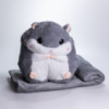 М'яка іграшка-подушка з пледом Хом'як 110×160 (см) плюшевий дитячий плед 3в1 Сірий 7090G