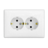 Розетка двойная с заземлением Wega-9128