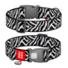 Нашийник для собак нейлоновий WAUDOG Nylon з QR адресником, малюнок «Зебра», пластиковий фастекс, XL, Ш 25 мм, Дов 37-58 см