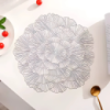 Сервировочная салфетка под горячее ажурная, коврик сервировочный серебристый набор 2 шт
