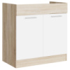 Кухонный модуль под мойку Эверест Эко 800 дуб сонома/нимфея альба (белый) 80х46х82 см (DTM-071037)