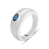 Серебряное кольцо CatalogSilver с сапфиром nano 0.3ct, вес изделия 5,54 гр (2140733) 17.5 размер