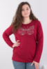 Жіноча бордова кофта з декором