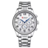 Чоловічий годинник Curren 8466 Silver-White зі сріблястим браслетом та функцією хронографа