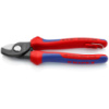 Ножиці для різання кабелів, Ø15мм/50мм², 165 мм KNIPEX 95 12 165 T BK, зі страхувальним кріпленням, фосфатовані