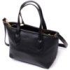 Містка сумка з двома ручками з натуральної шкіри 722286 Чорна