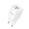 Мережевий зарядний пристрій HOCO C147A Charm PD20W+QC3.0 charger (EU) White (6942007630276)